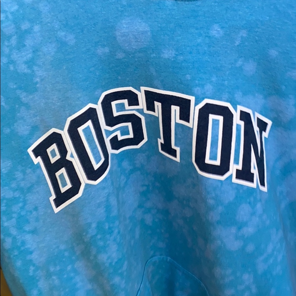 Blue Boston Bleached Hoodie